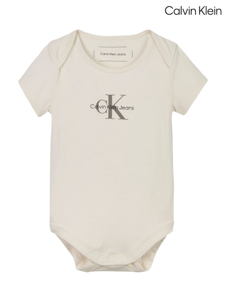 Calvin Klein Monogram Short Sleeve Bodysuit (F57137) | ‏136‏₪