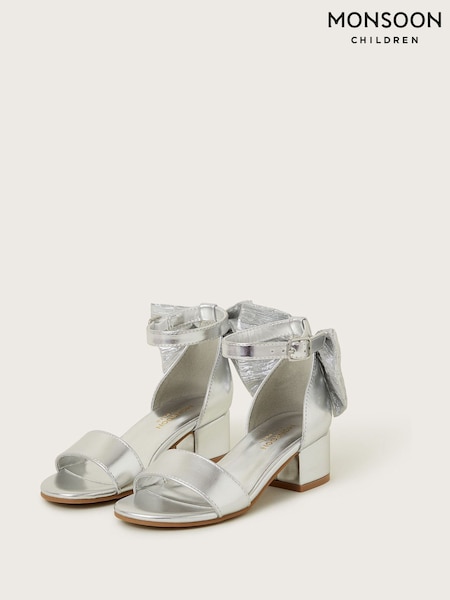 Monsoon Silver Two Part Bow Heels (F57159) | $52 - $63