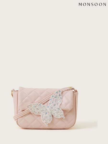 Monsoon Pink Bling Butterfly Quilted Bag (F57172) | 79 QAR