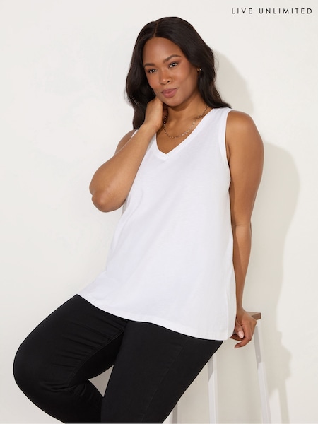 Live Unlimited White Curve 100% Cotton Slub Vest (F57228) | $56