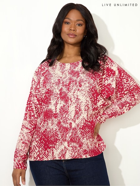 Live Unlimited Red Snake Print Dolman Sleeve Blouse (F57245) | €86