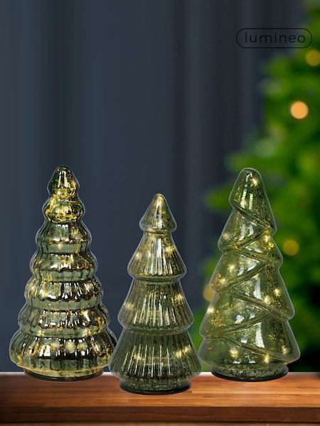 Lumineo Set of 3 Glass LED Trees (F57272) | €24