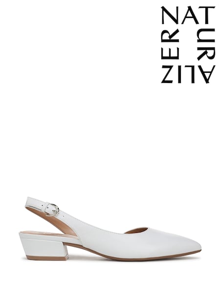Naturalizer Banks Wide Fit Slingback White Shoes (F57292) | R$ 985