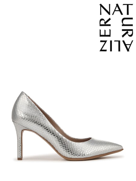 Argint/Argintiu - Pantofi Naturalizer Anna cu vârf ascuțit, toc stiletto și Wide Fit (F57294) | 894 LEI
