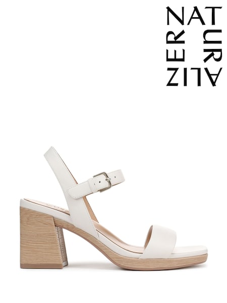 Alb - Sandale negre Naturalizer Rose cu baretă la gleznă și potrivire extra lată (F57318) | 931 LEI