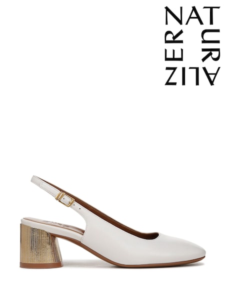 Белый - Naturalizer Lane Wide Fit White Slingback Shoes (F57329) | €166