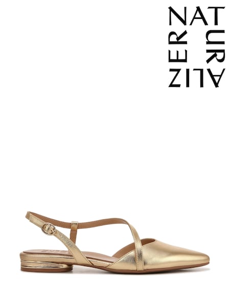 Naturalizer Regular Fit Gold Hawaii Slingback Shoes (F57331) | 894 LEI