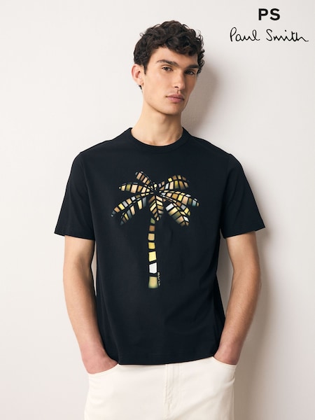 PS Paul Smith Regular Fit Graphic Black T-Shirt (F57339) | €93