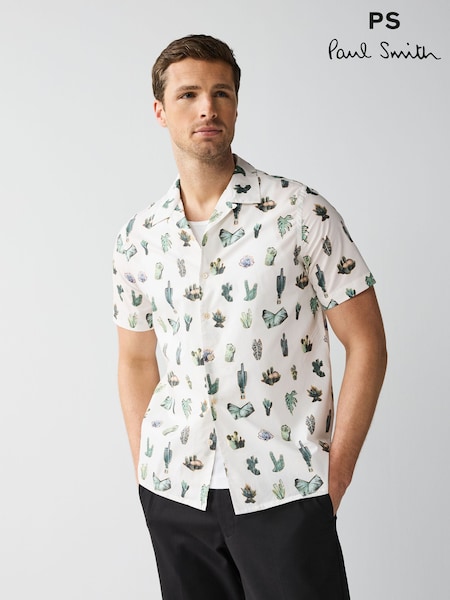 PS Paul Smith Regular Fit Short Sleeve White 100% Cotton Shirt (F57344) | €192