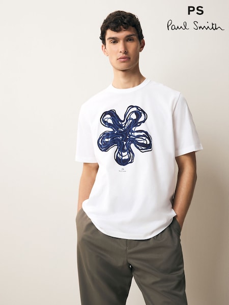 PS Paul Smith Regular Fit Logo White T-Shirt (F57387) | €99