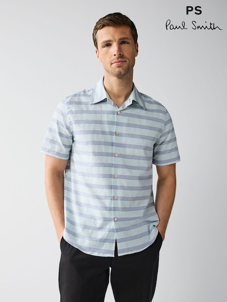 PS Paul Smith Blue Short Sleeve Casual Fit Shirt (F57388) | €179