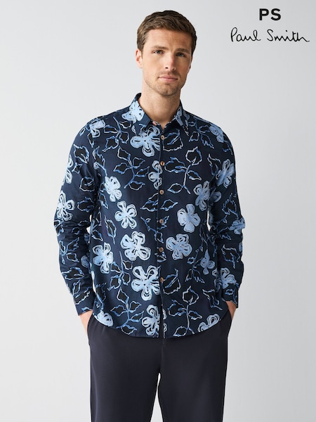 PS Paul Smith Blue Long Sleeve Regular Fit Shirt (F57403) | €192