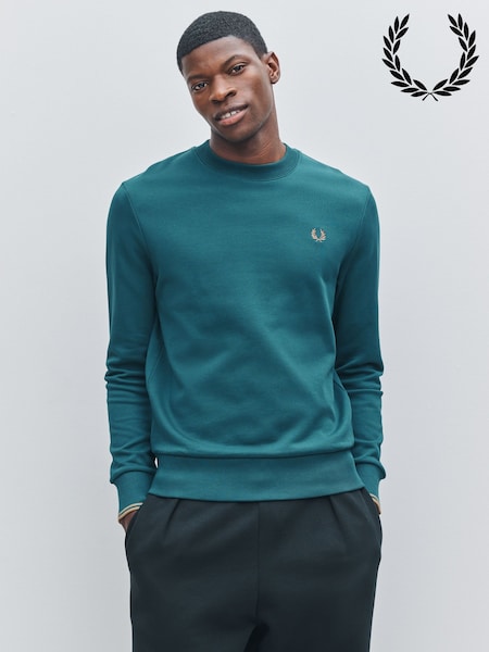 Fred Perry Blue Crew Neck Sweatshirt (F57405) | €127