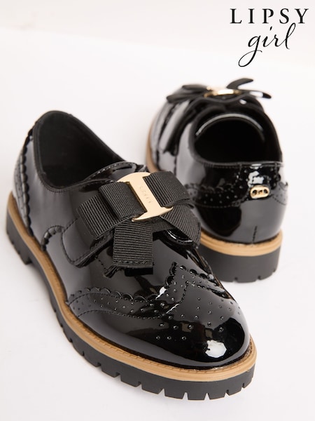 Lipsy Patent Bow Detail Brogue School Shoes (F57438) | 45 € - 51 €