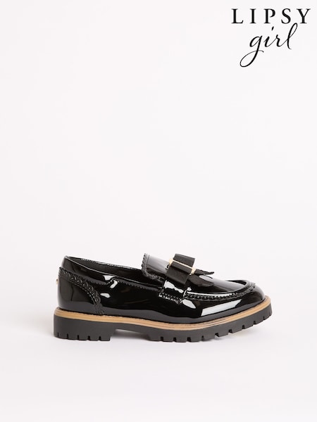 Lipsy Patent Bow Detail Loafer School Shoes (F57439) | 45 € - 51 €