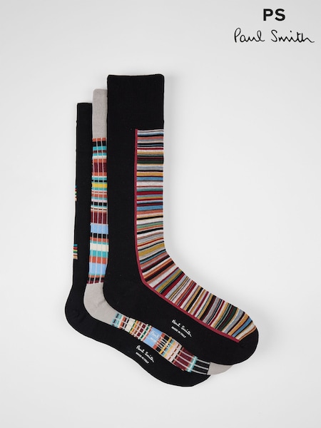 PS Paul Smith Printed Black Socks 3 Pack (F57471) | €83