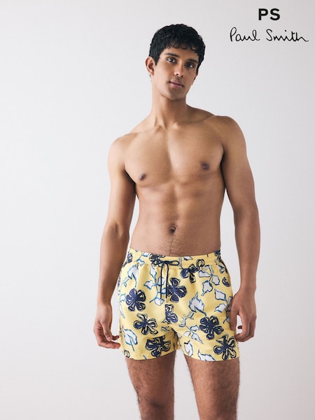 PS Paul Smith Yellow Printed Swim Shorts (F57477) | R$ 1.335