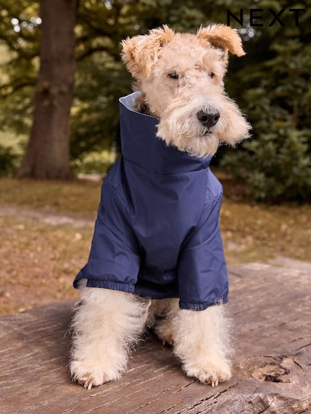 Navy Blue 4 Leg contrast Shower Resistant Dog Coat (F57546) | AED109 - AED143