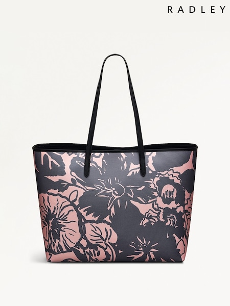 Radley Large Southwell Gardens Floral Print Open Top Black Tote Bag (F57572) | 211 €