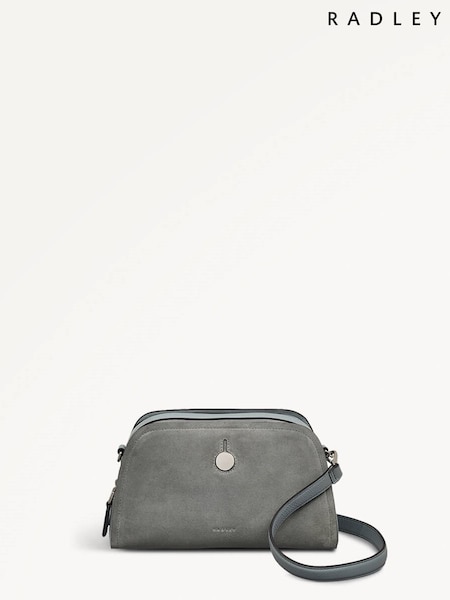 Radley London Grey Small Bathurst Mews Suede Ziptop Crossbody Bag (F57586) | €253
