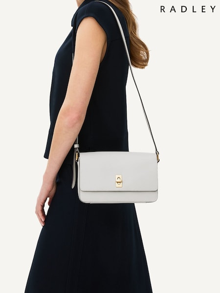Radley Small Grey Threadneedle Street Faux Lizard Flapover Cross-Body Bag (F57597) | €305