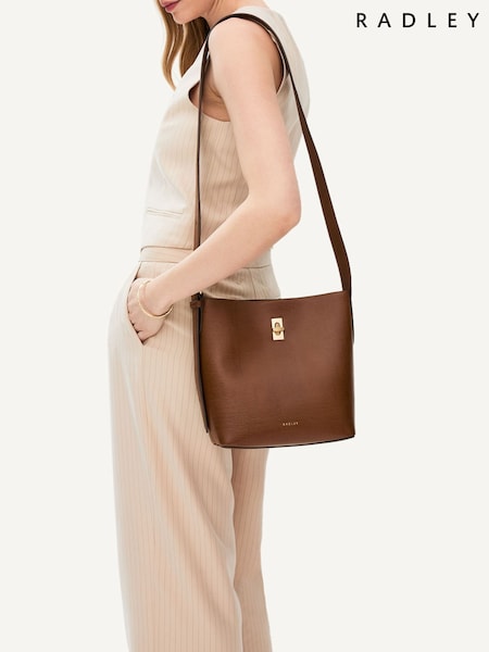 Radley Medium Threadneedle Street Faux Fur Lizard Open Top Brown Cross-Body Bag (F57599) | €330
