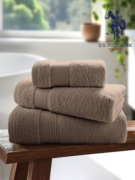 U.S. Polo Assn. Taupe Grey Supersoft Pure Cotton Towel (F57656) | €39 - €53