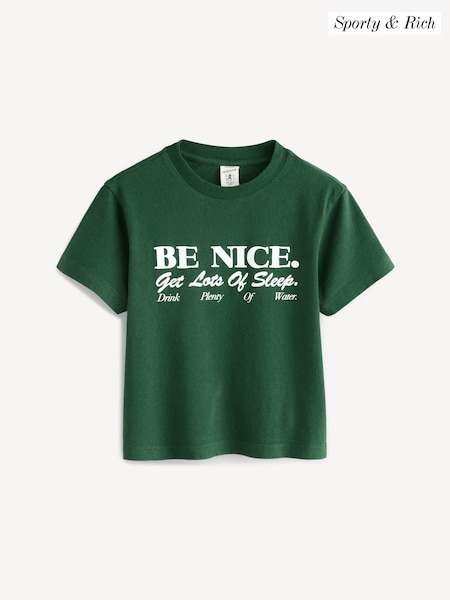 Sporty & Rich Green Kids Be Nice T-Shirt (F57674) | €72