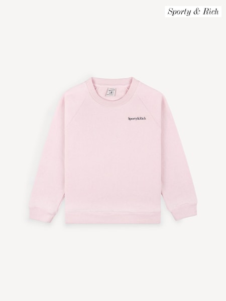 Sporty & Rich Pink Kids Eat More Veggies Sweattop (F57675) | AED536