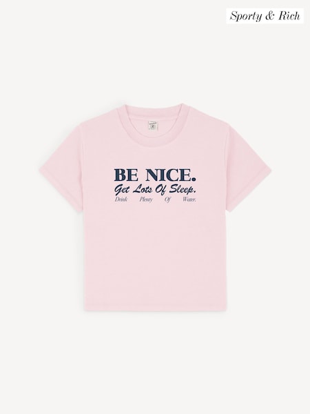Sporty & Rich Pink Kids Be Nice T-Shirt (F57679) | AED314