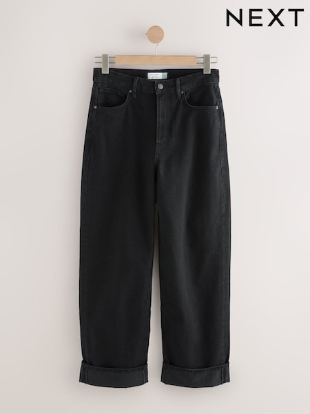 Washed Black Boyfriend Turn Up Jeans (F57759) | €62