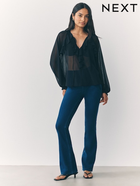 Dark Blue Jersey Denim Bootcut Leggings (F57764) | €33