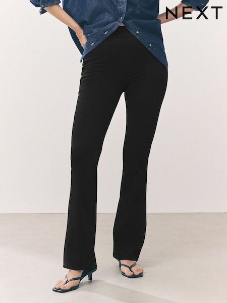 Black Jersey Denim Bootcut Leggings (F57773) | €33