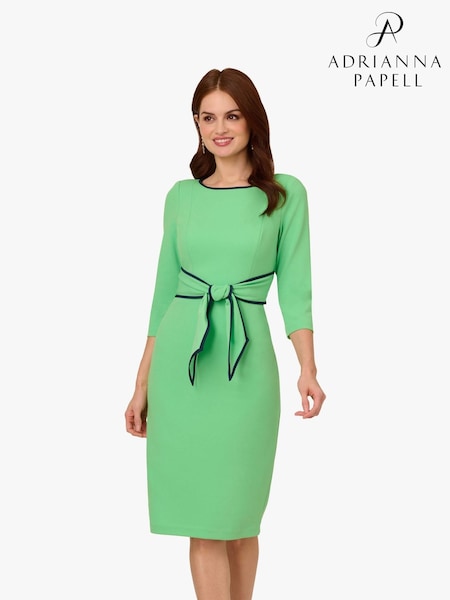 Adrianna Papell Green Tipped Crepe Tie Dress (F57848) | R2,838