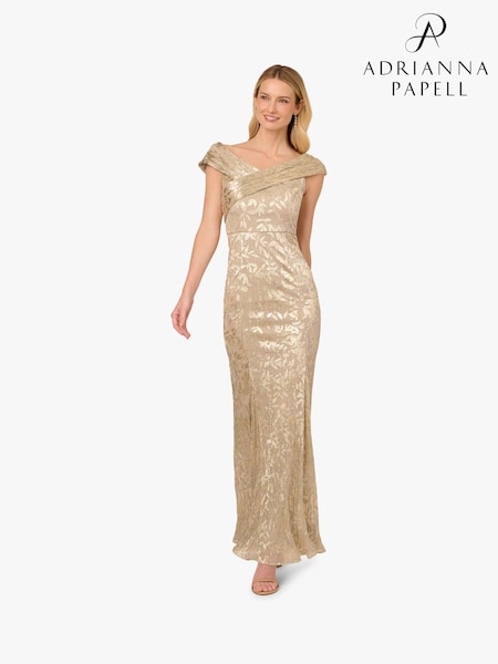 Adrianna Papell Gold Foil Leaf Mermaid Gown (F57862) | 14,960 UAH