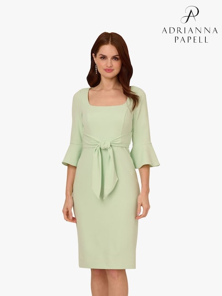Adrianna Papell Green Bell Sleeve Tie Front Dress (F57868) | €197
