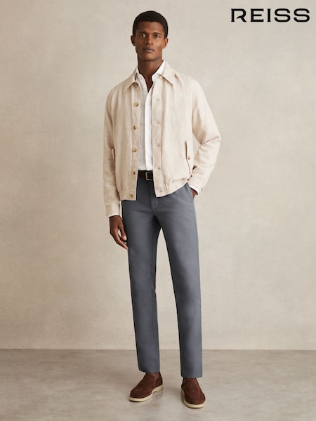 Reiss Airforce Blue Dobby Cotton-Piqué Slim-Fit Chinos (F57880) | €140