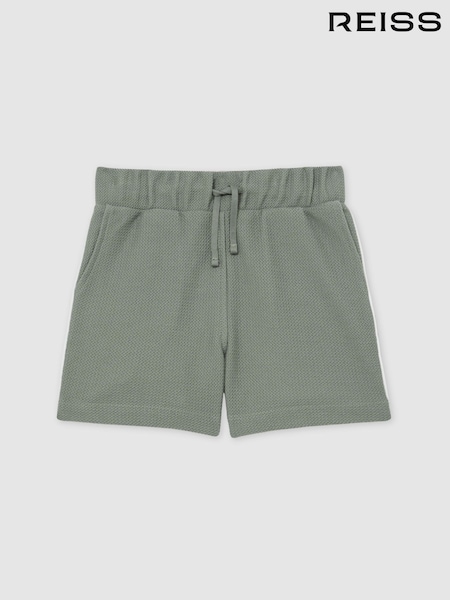 Verde salvia - Reiss Pinta Cotton Textured Piped Shorts (F57887) | 40 €