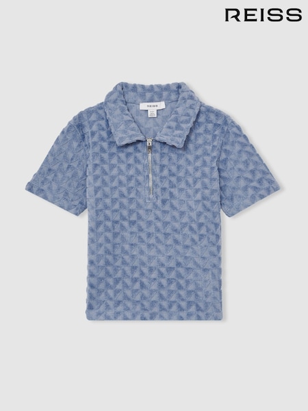 Reiss Airforce Blue Jackson 13-14 yrs Textured Towelling Polo Shirt (F57891) | €50