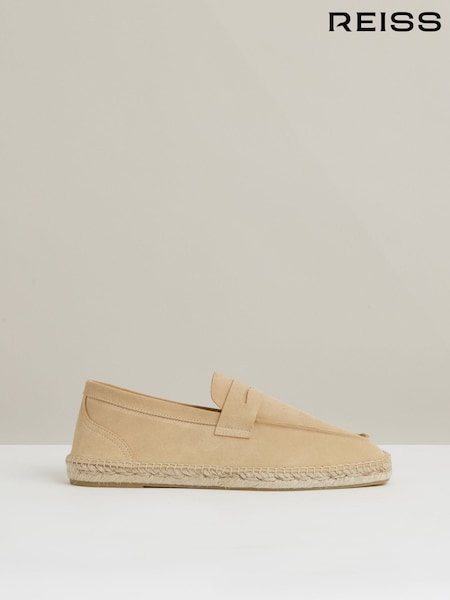 Reiss Sand Yellow Cannes Suede Penny-Strap Espadrilles (F57906) | SGD 353