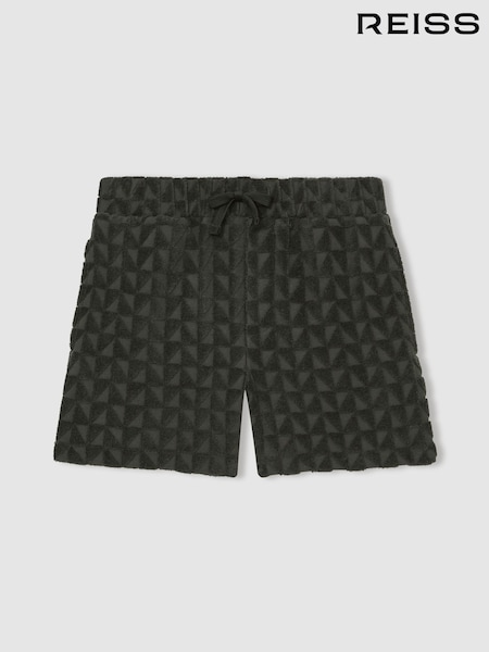 Reiss Dark Sage Piro 13-14 yrs Textured Towelling Shorts (F57913) | €49