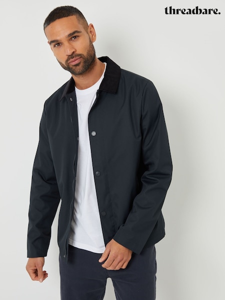 Threadbare Navy Showerproof Corduroy Collar Jacket (F57953) | €64