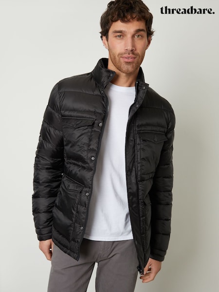 Threadbare Black Funnel Neck Utility Puffer Jacket (F57960) | €64
