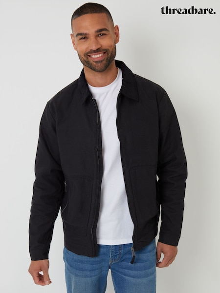 Threadbare Black 100% Cotton Corduroy Collar Lightweight Jacket (F57976) | €64