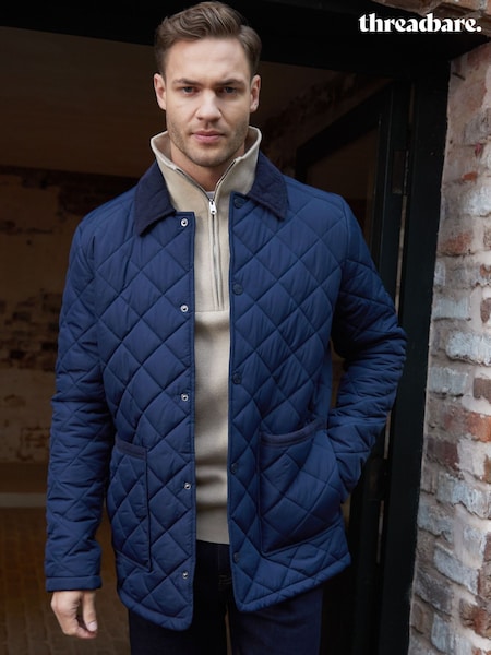 Laivasto - Threadbare Diamond Quilted Collared Patch Pocket Jacket (F58001) | €79