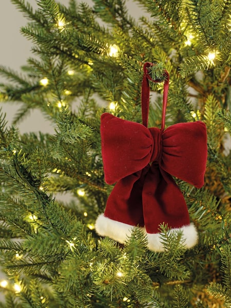 Decoris Set of 4 Santa Bow Christmas Tree Decorations (F58029) | €17