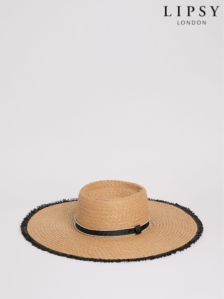 Lipsy Large Embellished Raffia Hat (F58103) | €34