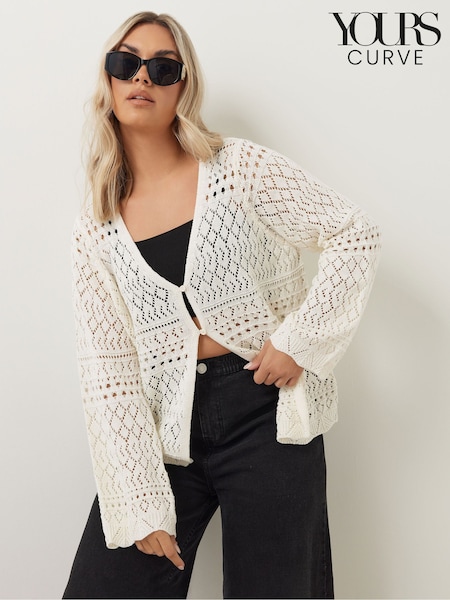 Yours Curve Button Through Crochet Cardigan (F58155) | € 41