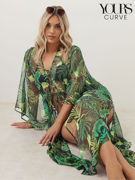 Musta Denim - Yours Curve Chiffon Maksi-Kimono (F58163) | €46