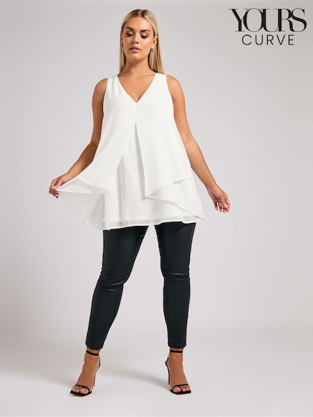 Yours Curve White London Layered Top (F58176) | 158 QAR